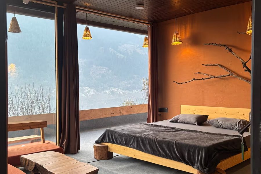 Sunset room in farm stay : Manali