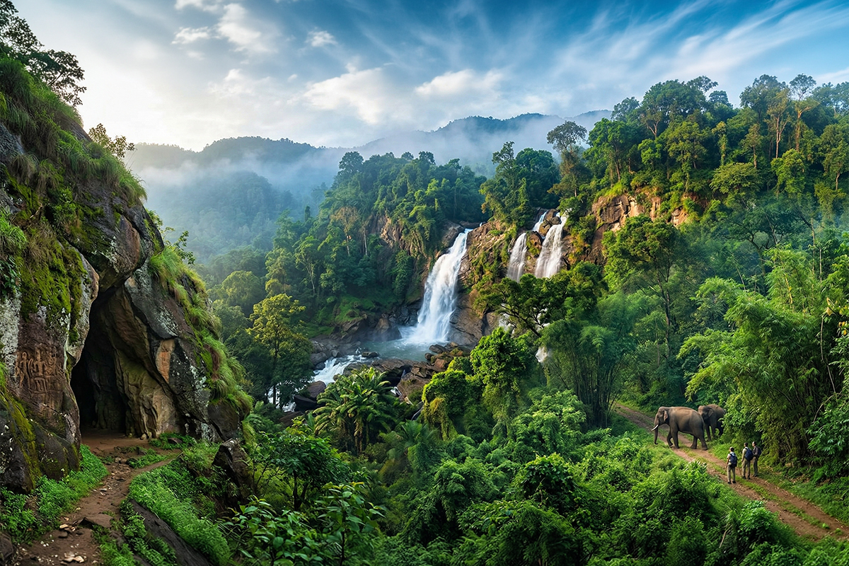 Wayanad’s Wild Heart: Ancient Caves, Gushing Waterfalls, and Elephant Safari Wilderness
