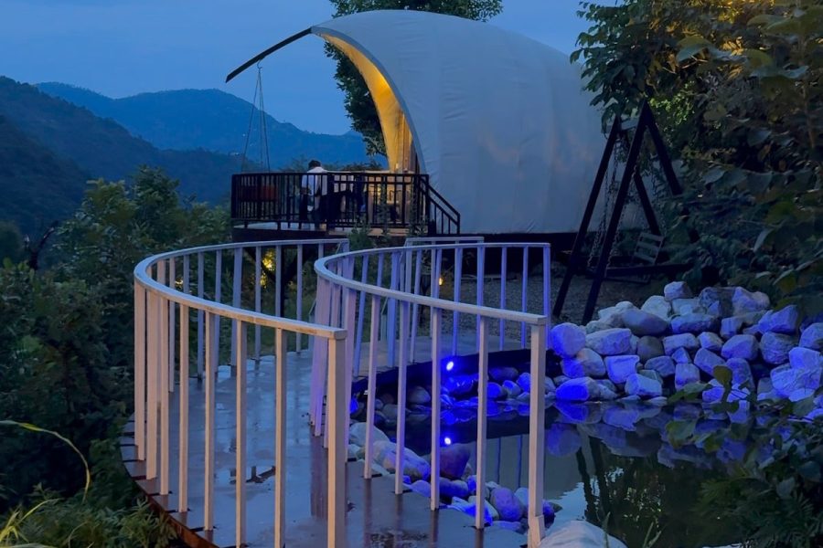 Entire British designed stone house along River