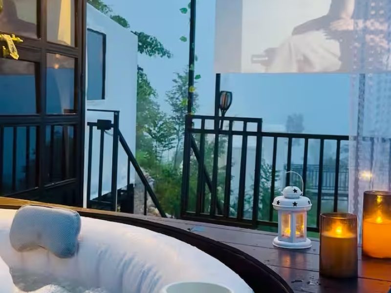 room with jacuzzi