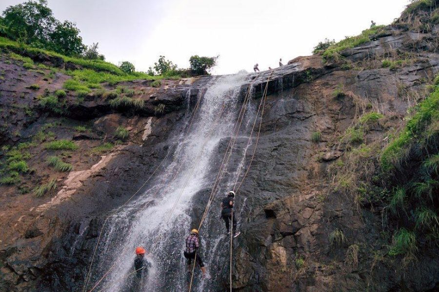 Waterfall Rappelling Near Malshej